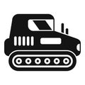 Heavy crawler tractor moving on caterpillar track Royalty Free Stock Photo