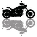 Black silhouette of heavy motorbike