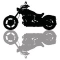 Black silhouette of heavy motorcycle