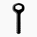 Black silhouette of a hexagonal wrench tool Royalty Free Stock Photo
