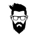 Black silhouette of Hipster hair and beards. Fashion concept. Vector illustration Royalty Free Stock Photo