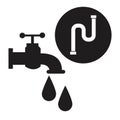 Black silhouette house faucet with drops and inco pipeline