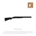 Black silhouette of a hunting rifle on a white background. Gun icon