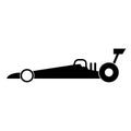 Black silhouette icon design of drag racing car