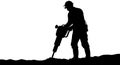 Jackhammer Operator Silhouette Royalty Free Stock Photo