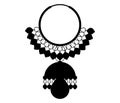 Black silhouette of Indian jhumka, earring jewelry vector bridal accessories fashion vector