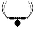 Black silhouette of an Indian necklace jewelry vector bridal accessories south Asian antique