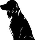 Irish setter Black Silhouette Generative Ai