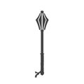 Black silhouette of isolated knight mace. Medieval weapon icon. Fantasy club sign