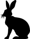 jack rabbit Black Silhouette Generative Ai Royalty Free Stock Photo