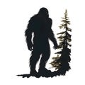 Black silhouette of a king kong, gorilla on white background Royalty Free Stock Photo