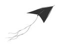 Black silhouette of a kite flying with long tail in the sky. Royalty Free Stock Photo