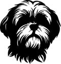 Lhasa Apso Black Silhouette Generative Ai