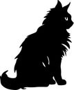 Maine Coon Cat Black Silhouette Generative Ai