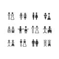 Black silhouette Male and Female signs and symbols set