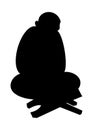 Black silhouette of a man reciting a Quran, Quran reading by a male vector illustration Royalty Free Stock Photo