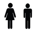 Black silhouette man and woman vector - wc toilet icons