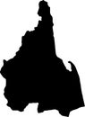 Nakhon Si Thammarat Thailand silhouette map with transparent background