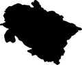Uttaranchal India silhouette map with transparent background
