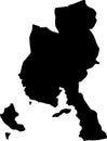 Veraguas Panama silhouette map with transparent background