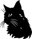 Mekong Bobtail Cat Black Silhouette Generative Ai