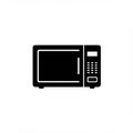 Black silhouette of a microwave oven. The design features a rectangular shape with a Royalty Free Stock Photo