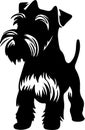 Miniature Schnauzer Black Silhouette Generative Ai Royalty Free Stock Photo