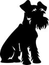 Miniature Schnauzer Black Silhouette Generative Ai Royalty Free Stock Photo