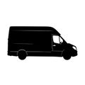 Black Silhouette of a Modern Cargo Van Royalty Free Stock Photo
