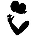 Black silhouette of mother hugging baby. Family, love and fertility concept. Family planning logo design, clinic, doctors