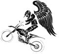black silhouette of Motocross wing vector illustration on white background Royalty Free Stock Photo