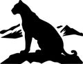 mountain lion Black Silhouette Generative Ai Royalty Free Stock Photo