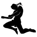 Black silhouette muay thai vector