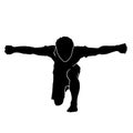 black silhouette muaythai combat vector