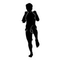 black silhouette muaythai combat vector