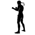 Black silhouette muaythai vector