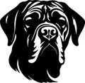 Neapolitan Mastiff Black Silhouette Generative Ai