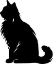 Norwegian Forest Cat Black Silhouette Generative Ai Royalty Free Stock Photo