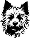 Norwich Terrier Black Silhouette Generative Ai