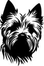 Norwich Terrier Black Silhouette Generative Ai