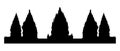 Black silhouette of old Prambanan hindu temple Royalty Free Stock Photo