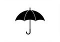 Black silhouette of an open umbrella with a curved handle. Simple Royalty Free Stock Photo