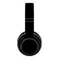 Black silhouette of a pair of overear wireless headphones Royalty Free Stock Photo