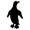 Black silhouette of a penguin on a white background. Royalty Free Stock Photo