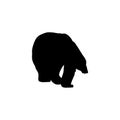 Black silhouette of powerful bear walking cartoon vector illustration isolated. Royalty Free Stock Photo