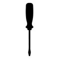 Black silhouette of a precision screwdriver on a white background tool Royalty Free Stock Photo