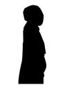 Black silhouette of a pregnant Muslim woman with a popping belly vector