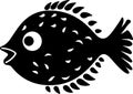 pufferfish Black Silhouette Generative Ai