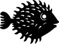 pufferfish Black Silhouette Generative Ai