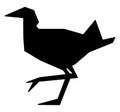 Black silhouette of a Pukeko swamphen, bird vector